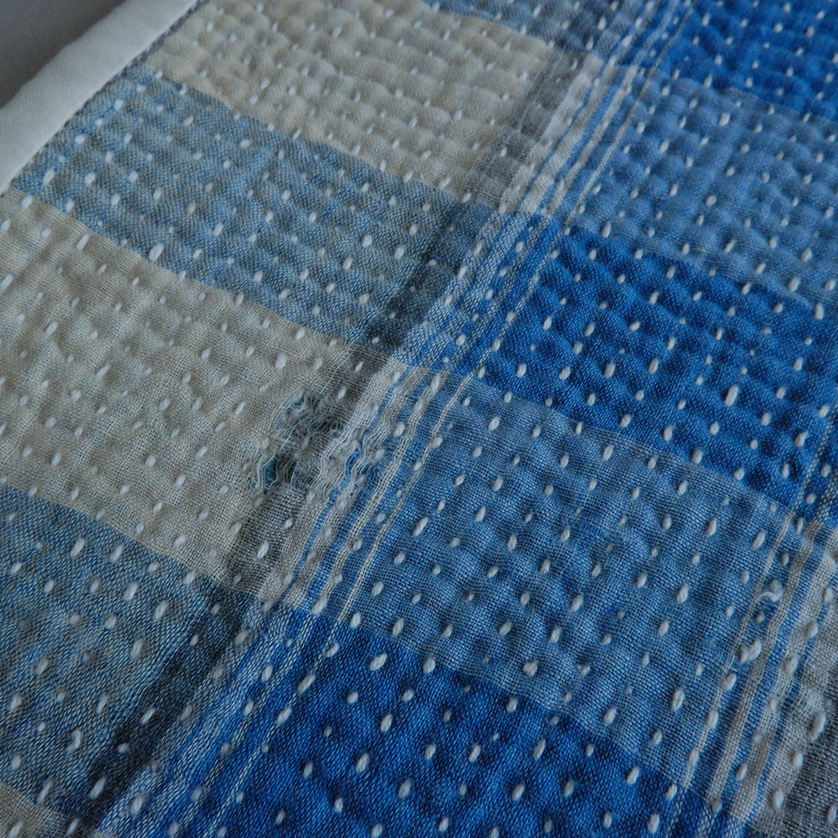 Vintage kantha kilt 멀티 매트【Blue-A】