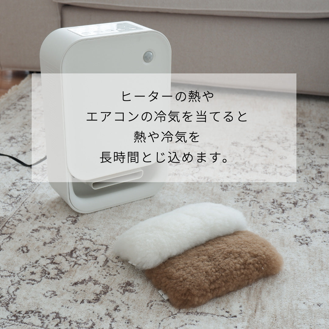 <予約>猫のための小さなムートンまくら〈保温&保冷〉【ブラウン/Stripe】