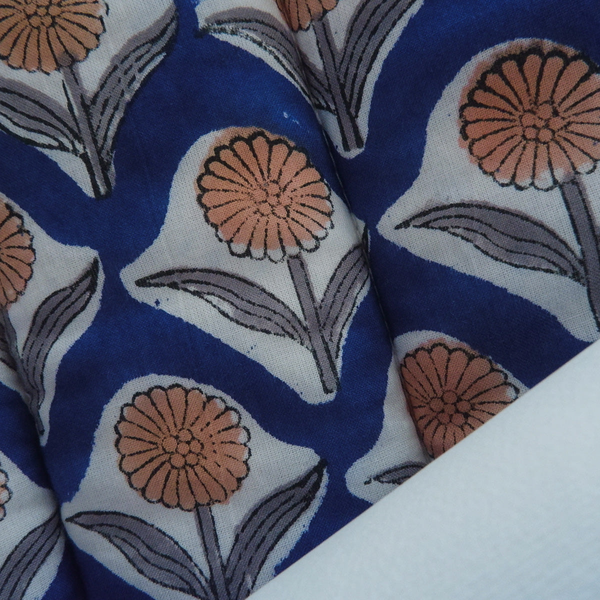 猫のための除湿マット【ハンドブロックプリント/Blue】