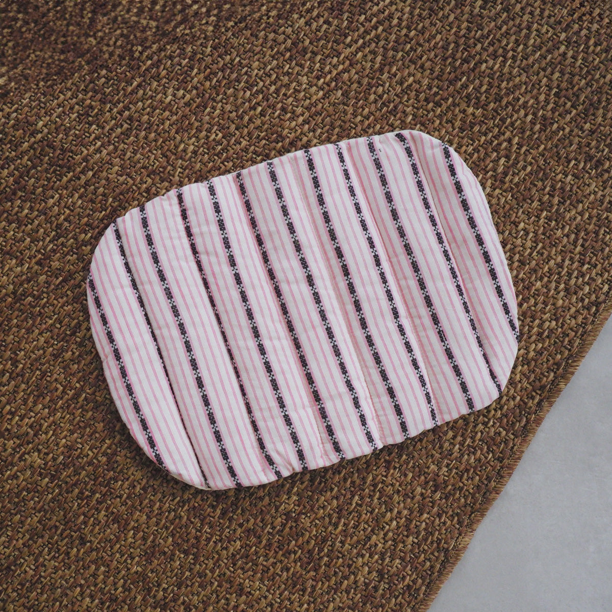 猫のための除湿マット【ハンドブロックプリント/Pink Stripe】