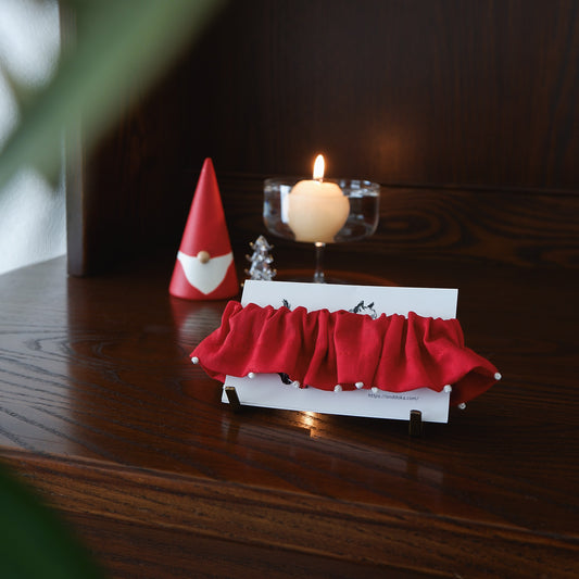 〈Comming soon〉クリスマス刺繍のコットン首輪/フリル