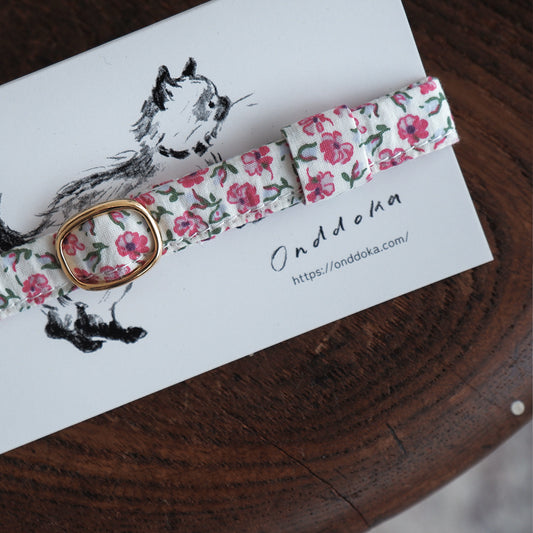 고양이 친화적인 코튼 목걸이/리본 없음【Liberty/Kensington rose】