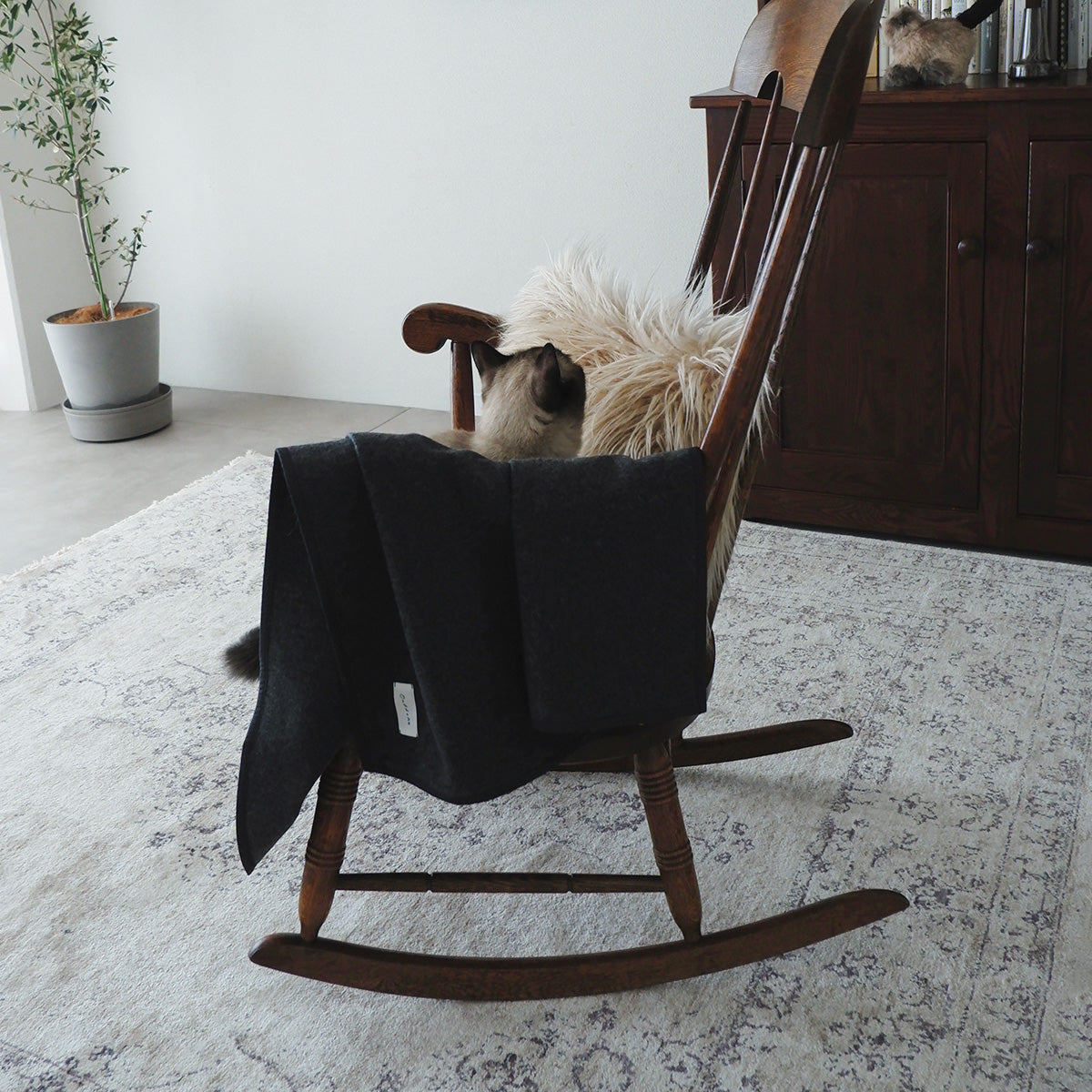 Wool Cat Blanket (ウールキャットブランケット)クォーターサイズ【Melange Gray】