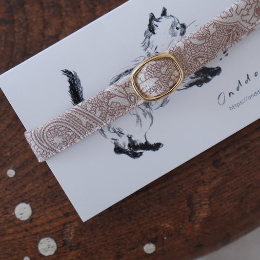 고양이 친화적인 코튼 목걸이/리본 없음【USA/Beige】