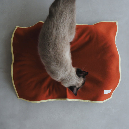 Wool Cat Blanket (ウールキャットブランケット)【Brick Orange】
