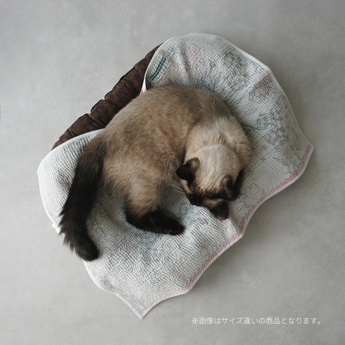 Vintage kantha kilt 멀티 매트【Blue-A】