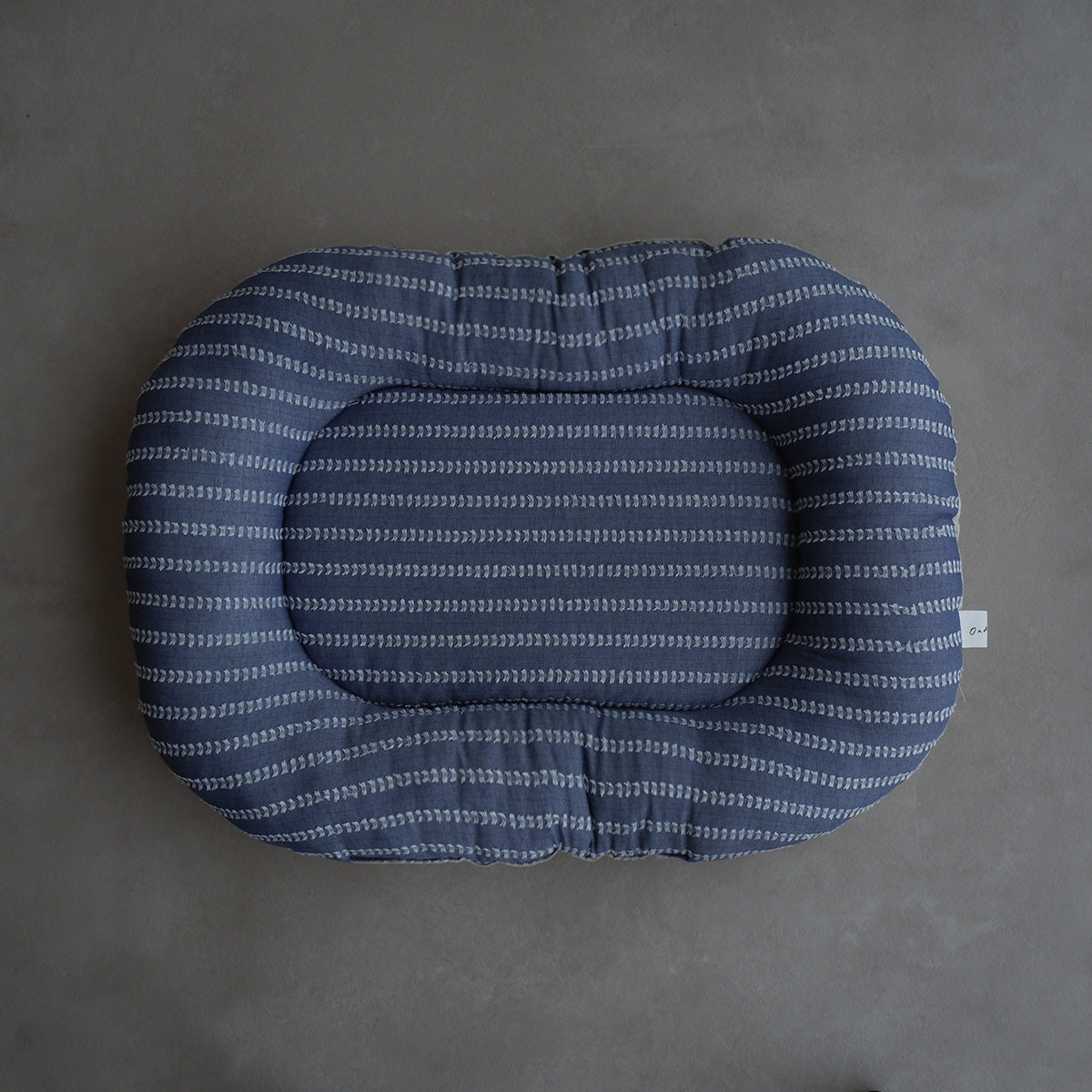 Fabric bed/フリンジストライプ(播州織)×コットンリネン【Blue】