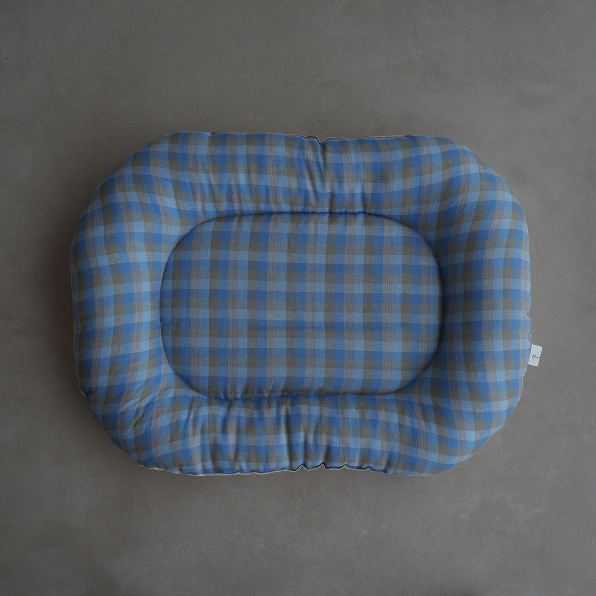 【OUTLET】Fabric bed/ギンガムリネン×コットン【Sax × beige】