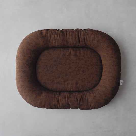 Fabric bed(ファブリックベッド)【Jacquard Flower/Brown】