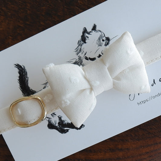 고양이 친화적인 코튼 목걸이/리본【도트미니언/마카롱】