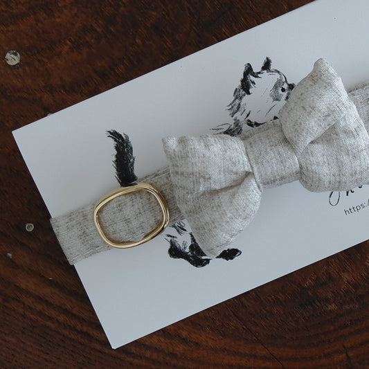 고양이 친화적인 코튼 목걸이/리본【Melange Gray】