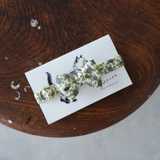 猫にやさしいコットン首輪/リボン【Liberty/Clementine】