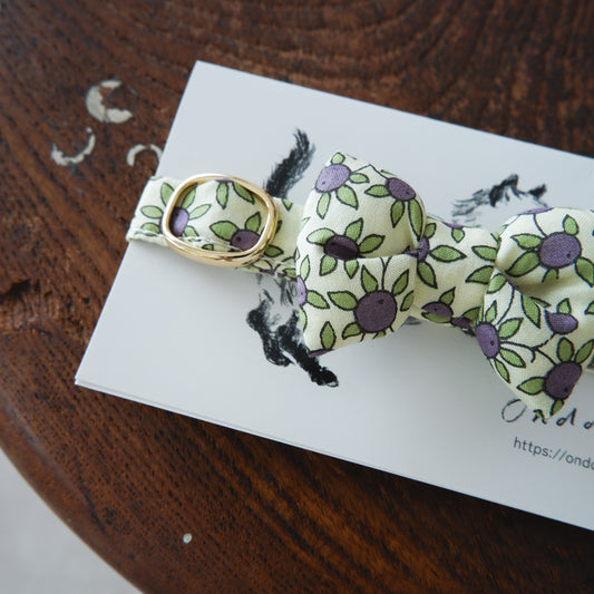 猫にやさしいコットン首輪/リボン【Liberty/Clementine】