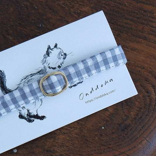 고양이 친화적인 코튼 목걸이/리본 없음 【깅엄/라벤듀라】