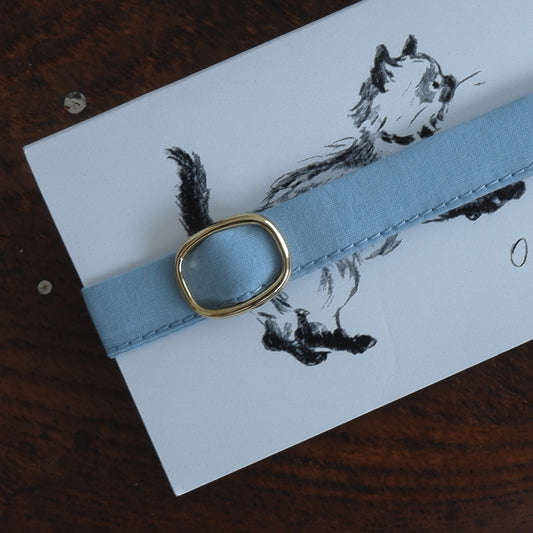 고양이 친화적인 코튼 목걸이/리본 없음【라미티에/라이트 블루】