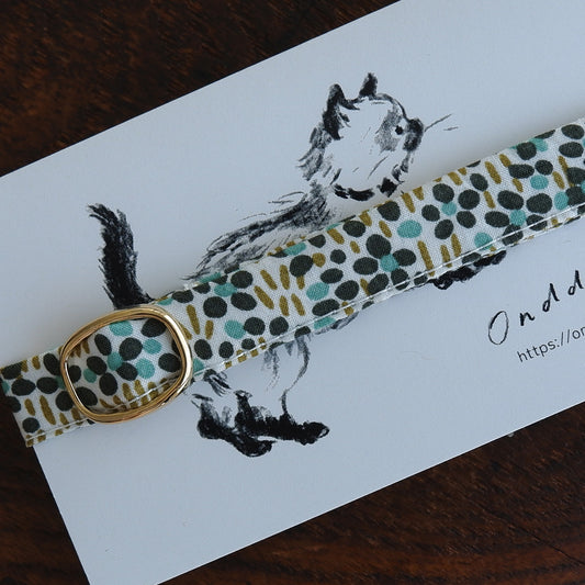 猫にやさしいコットン首輪/リボンなし【Liberty/Walter's Meadow GR 】