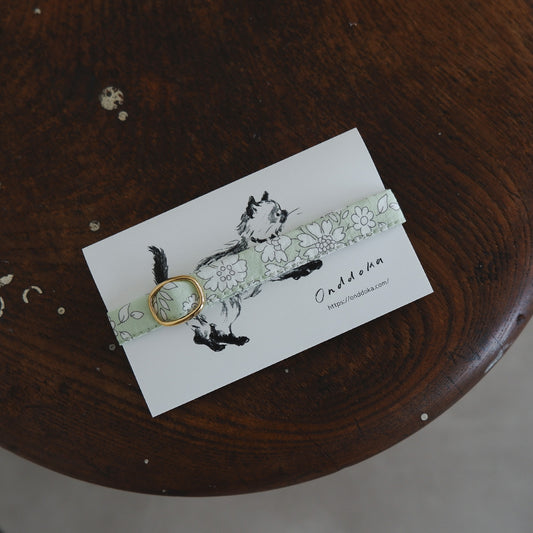 猫にやさしいコットン首輪/リボンなし【Liberty/Capel GR】