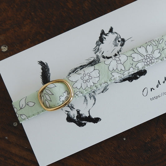 猫にやさしいコットン首輪/リボンなし【Liberty/Capel GR】