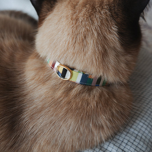 猫にやさしいコットン首輪/リボンなし【Liberty/Maksimus OR】