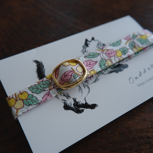 猫にやさしいコットン首輪/リボンなし【Liberty/Colleen's orchard PI】