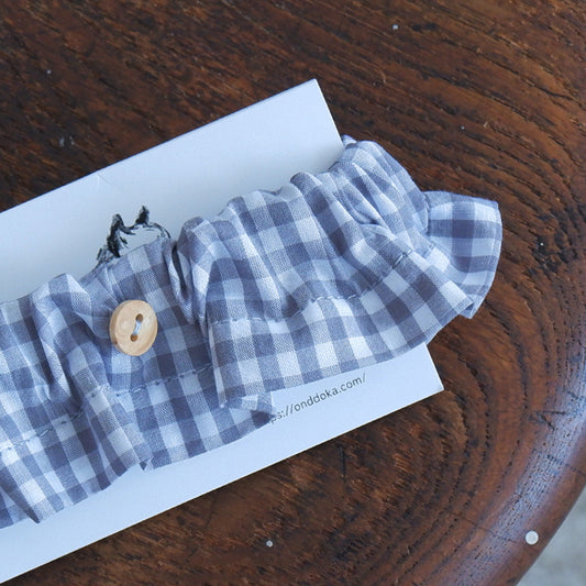 고양이 친화적인 코튼 목걸이/프릴【깅엄/라벤듀라】