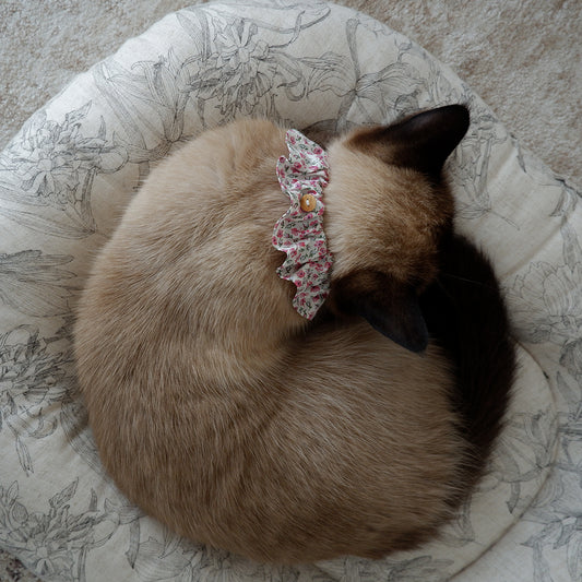 고양이 친화적인 코튼 목걸이/프릴【Liberty/Kensington rose】