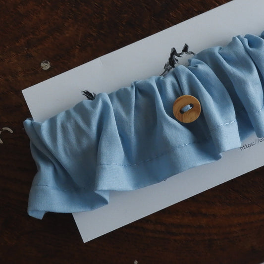 고양이 친화적인 코튼 목걸이/프릴【라미티에/라이트 블루】