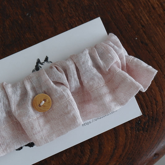 고양이 친화적인 코튼 목걸이/프릴【Melange Pink】