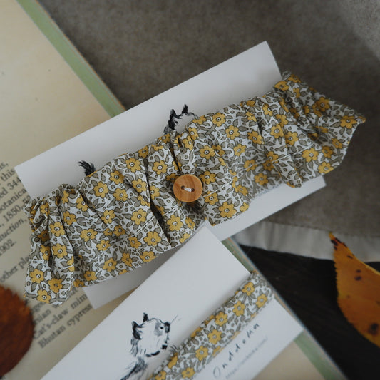 猫にやさしいコットン首輪/フリル【Liberty/Wimbrell Posy】