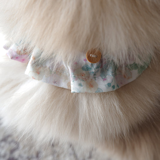 猫にやさしいコットン首輪/フリル【Liberty/Hollyhocks】