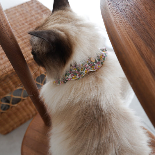 猫にやさしいコットン首輪/フリル【Liberty/Colleen's orchard PI】