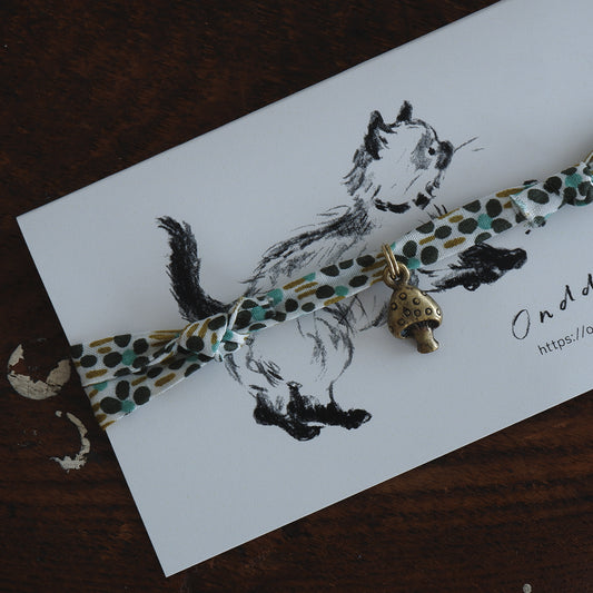 고양이 친화적인 코튼 목걸이/초커【Liberty/Walter's Meadow】【골드】