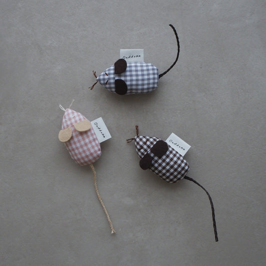 Cat Toy ねずみのコパンくん【ギンガムグレイッシュピンク】