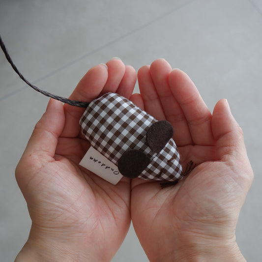 Cat Toy ねずみのコパンくん【ギンガムブラウン】