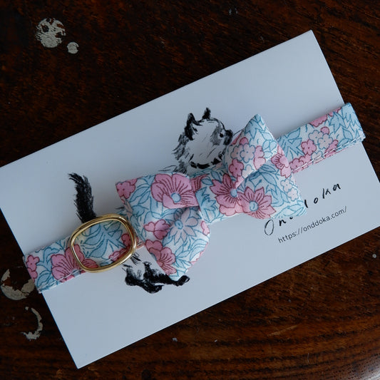 고양이 친화적인 코튼 목걸이/리본【Liberty/핑크 양귀비】