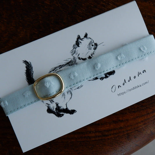 고양이 친화적인 코튼 목걸이/리본 없음 【도트미니언/페퍼민트】