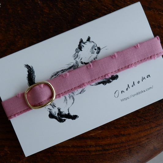 猫にやさしいコットン首輪/リボンなし【ドットミニヨン/マカロン】