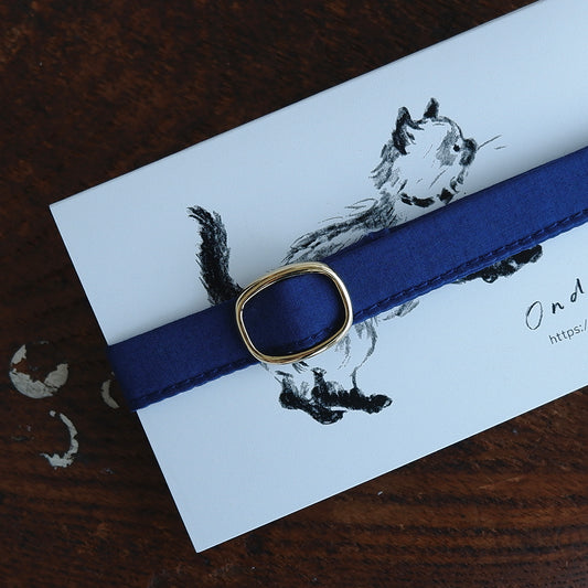 猫にやさしいコットン首輪/リボンなし【ブルー】