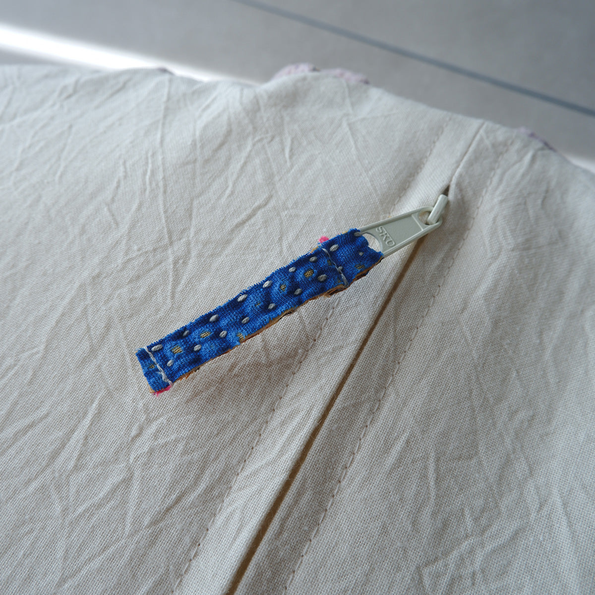 〈Vintage kantha kilt〉Pouf Cat Bed【ベージュA】