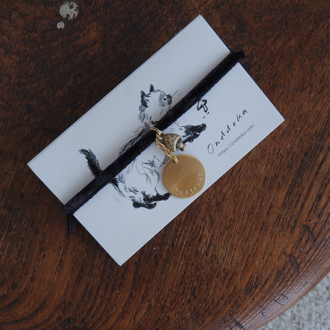 고양이 친화적인 코튼 목걸이/초커【브로드/팩토리 블루】【골드】