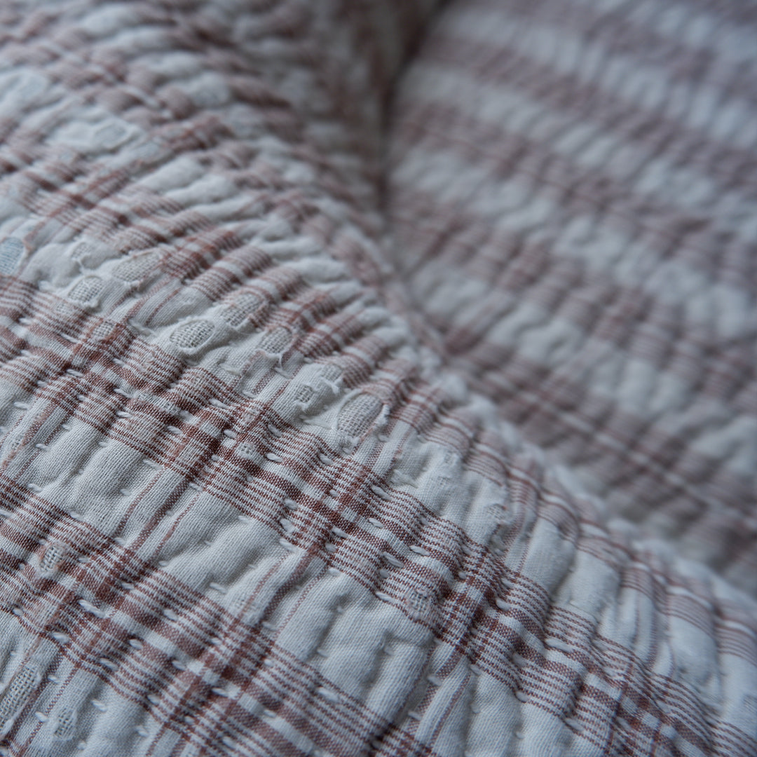 Fabric bed【kantha kilt / Gray pattern】D
