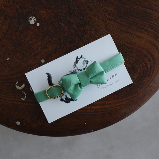 猫にやさしいコットン首輪/リボン【Leaf】