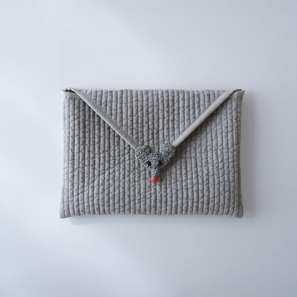 aaco×Onddoka 猫の首輪ポーチ【ねずみグレー】