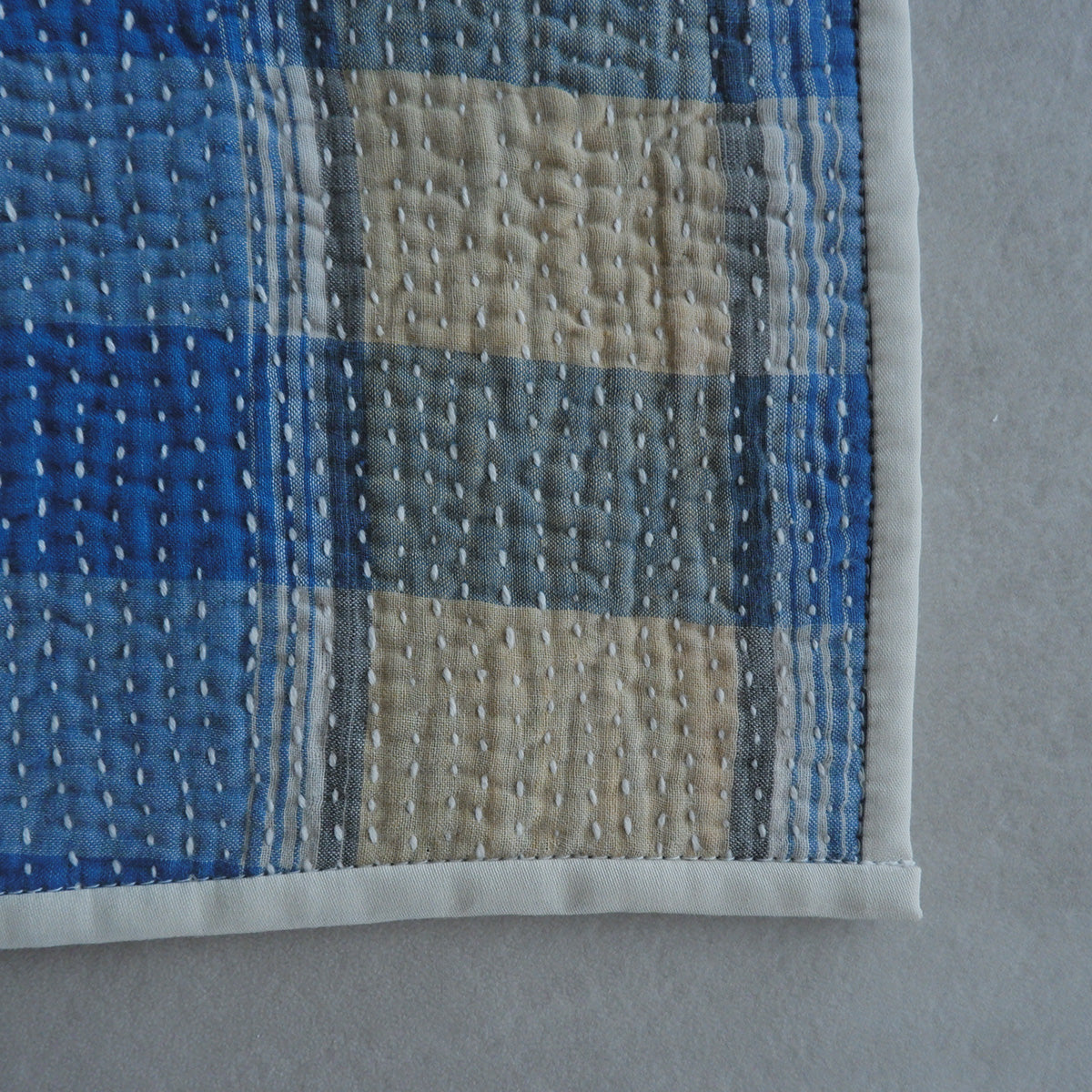Vintage kantha kilt 멀티 매트【Blue-A】