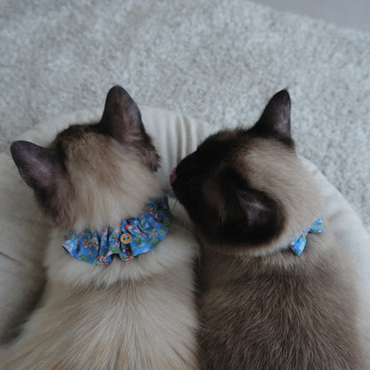 Cat-friendly cotton collar/frill [Liberty/Floral Impression]
