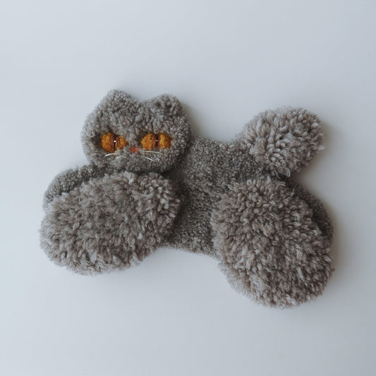 〈Atelier Somi〉Animal Mini Rug【グレーねこ】