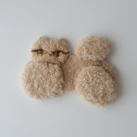〈Atelier Somi〉Animal Mini Rug【ベージュねこ】