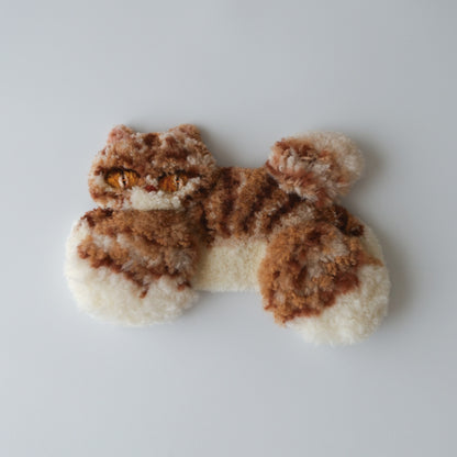 〈Atelier Somi〉Animal Mini Rug【茶とらねこ】