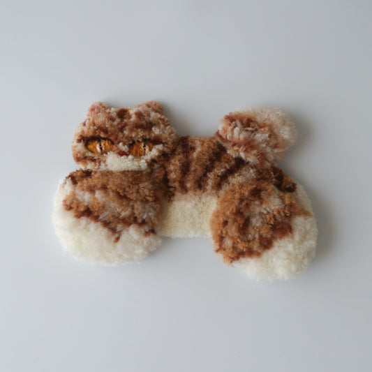 〈Atelier Somi〉Animal Mini Rug【茶とらねこ】