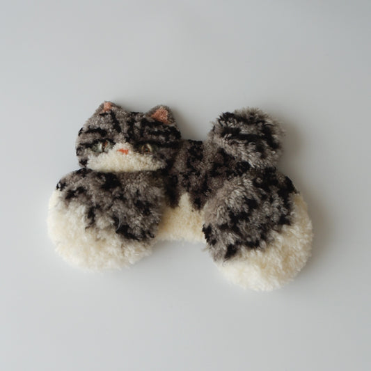 〈Atelier Somi〉Animal Mini Rug【グレーとらねこ】